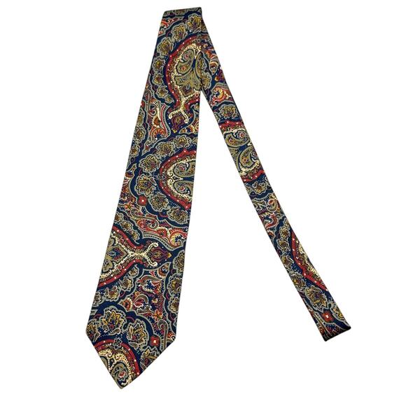 Royal Knight Vintage Mens Dress Tie Made in USA Classic Paisley Pattern 58" 3.5" - Picture 2 of 9